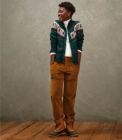 L.L.Bean Women's Signature Utility Corduroy Pants, Mid-Rise Straight-Leg Bronze Brown