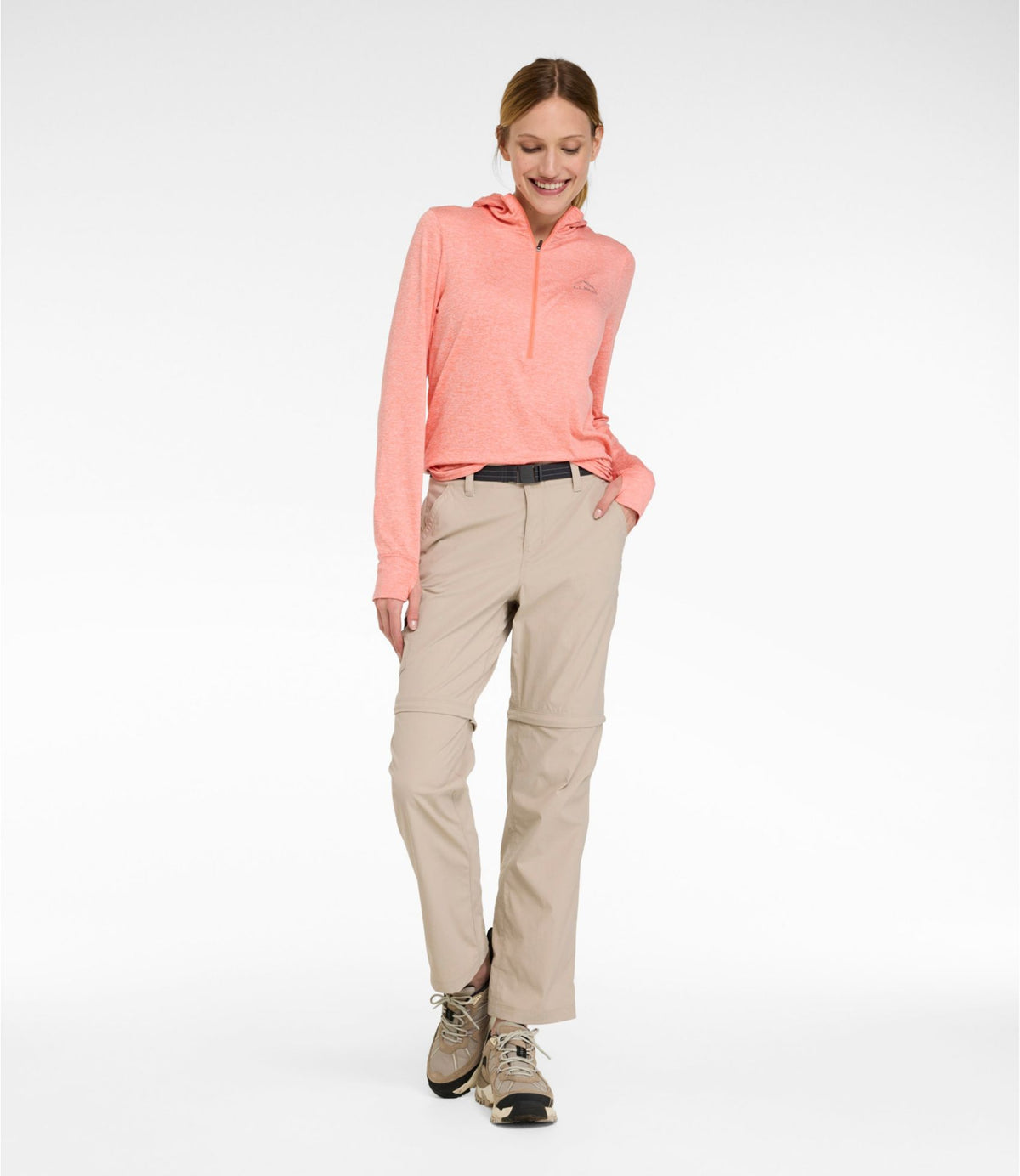 L.L.Bean Women's Tropicwear Zip-Off Pants, Mid-Rise Frost Gray