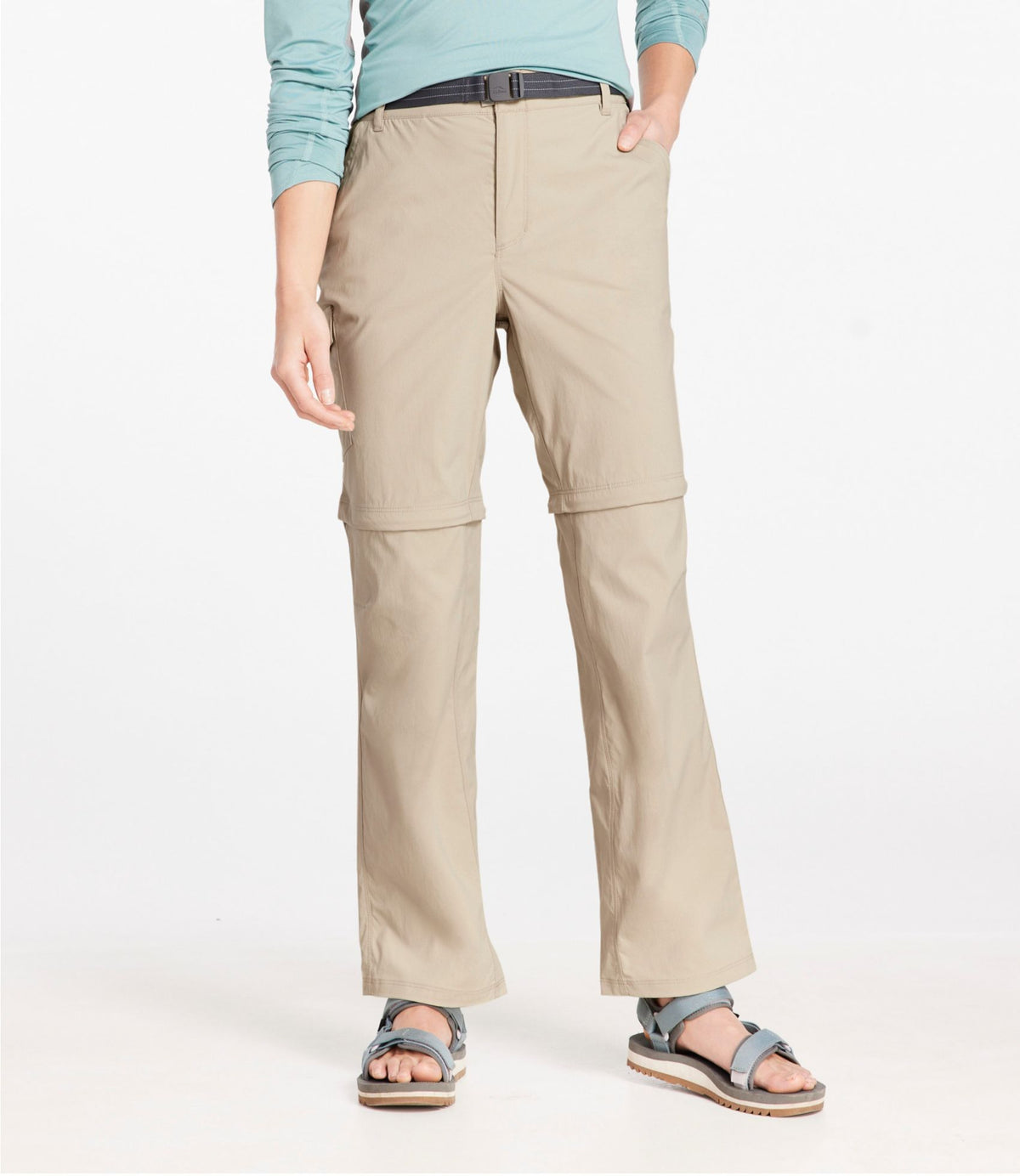 L.L.Bean Women's Tropicwear Zip-Off Pants, Mid-Rise Frost Gray