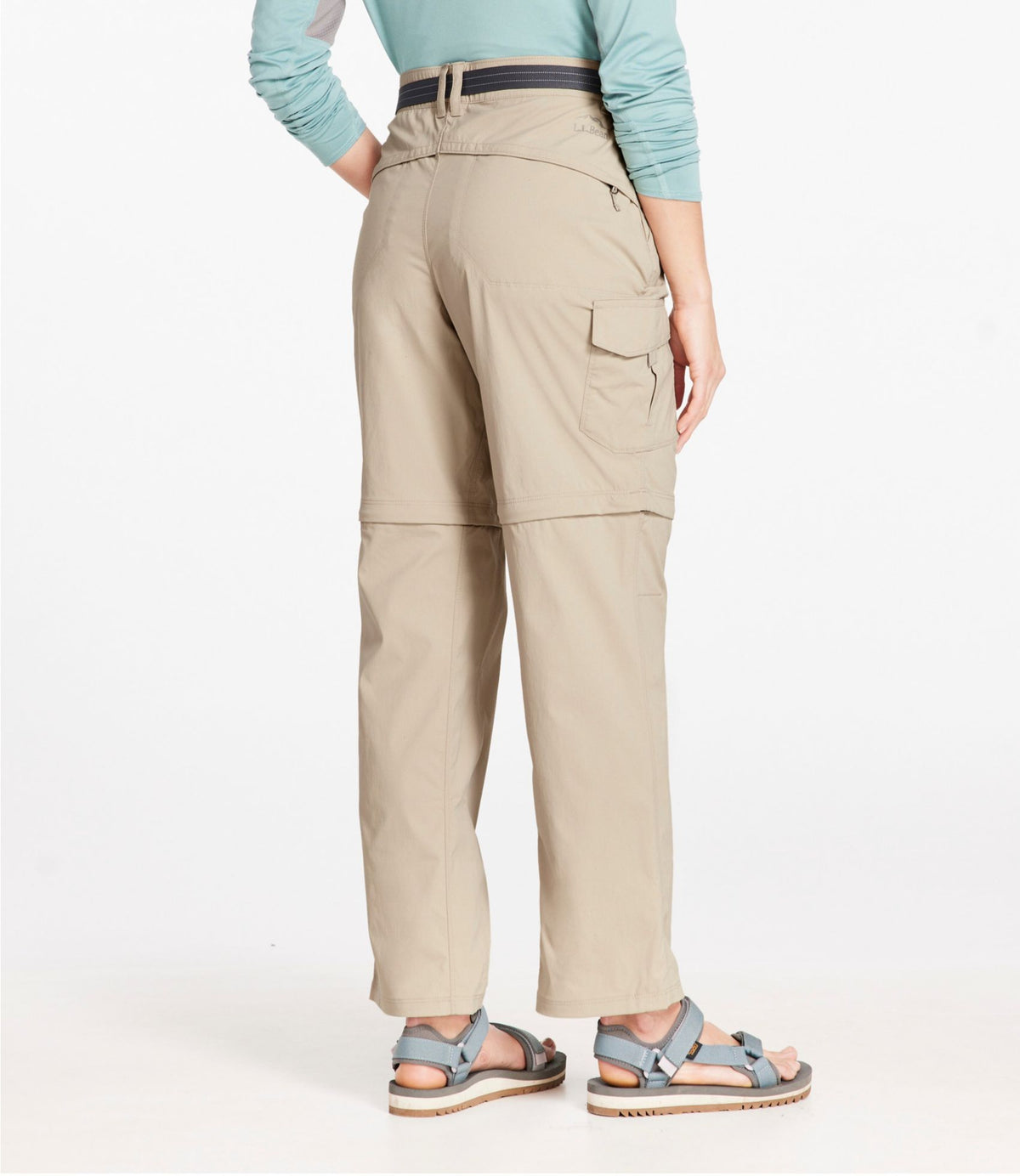 L.L.Bean Women's Tropicwear Zip-Off Pants, Mid-Rise Frost Gray