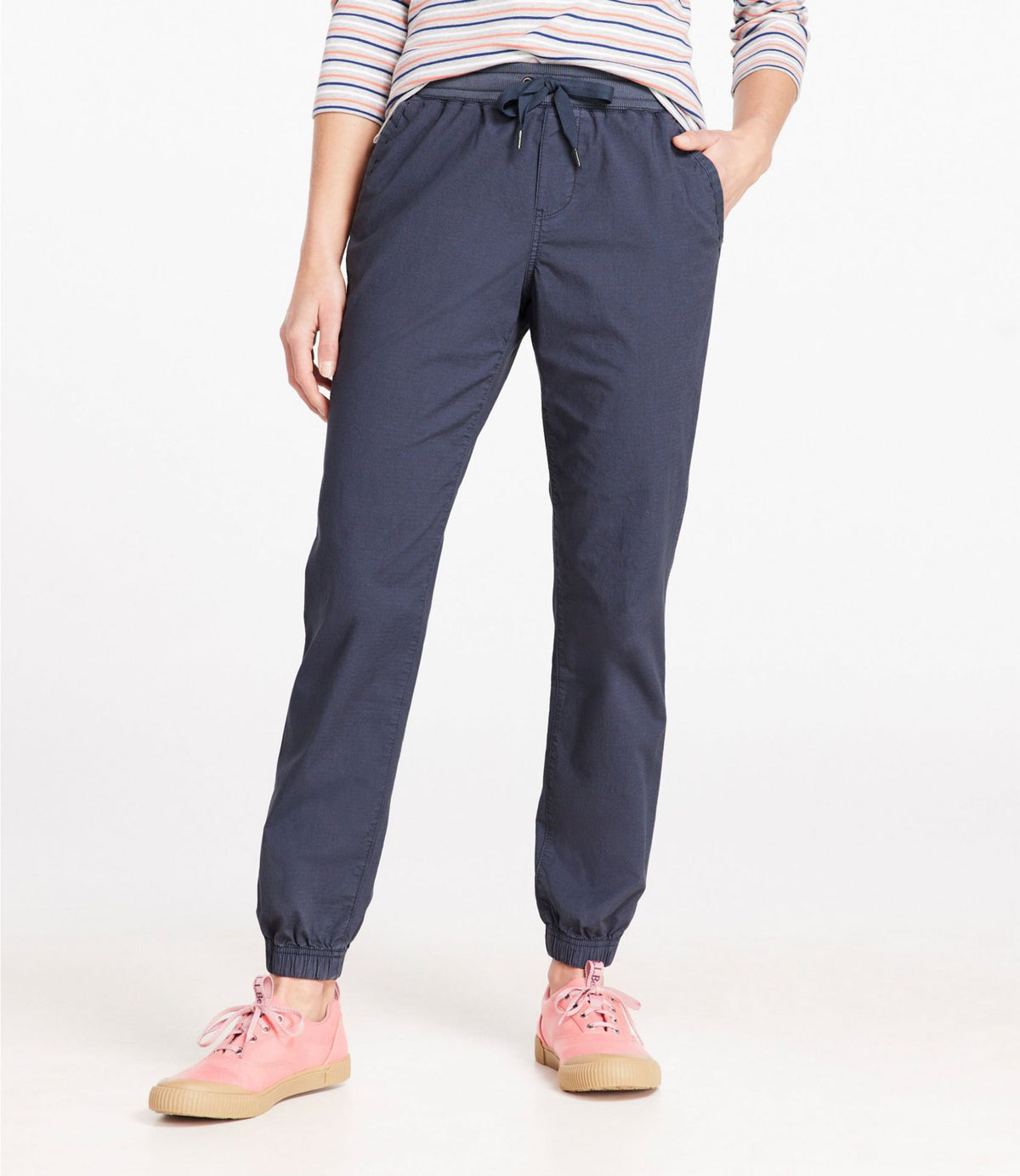 L.L.Bean Women's Stretch Ripstop Pull-On Pants, Slim-Leg Jogger Dark Taupe