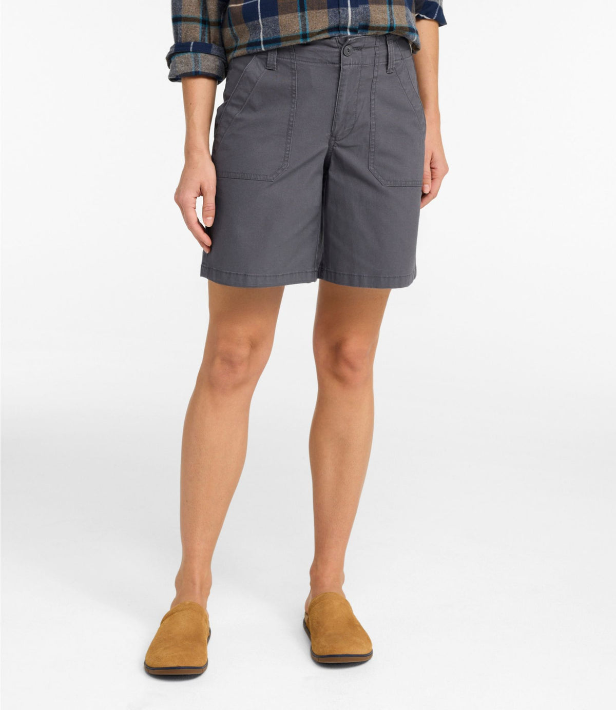 L.L.Bean Women's 207 Vintage Cotton Canvas Shorts Carbon Navy