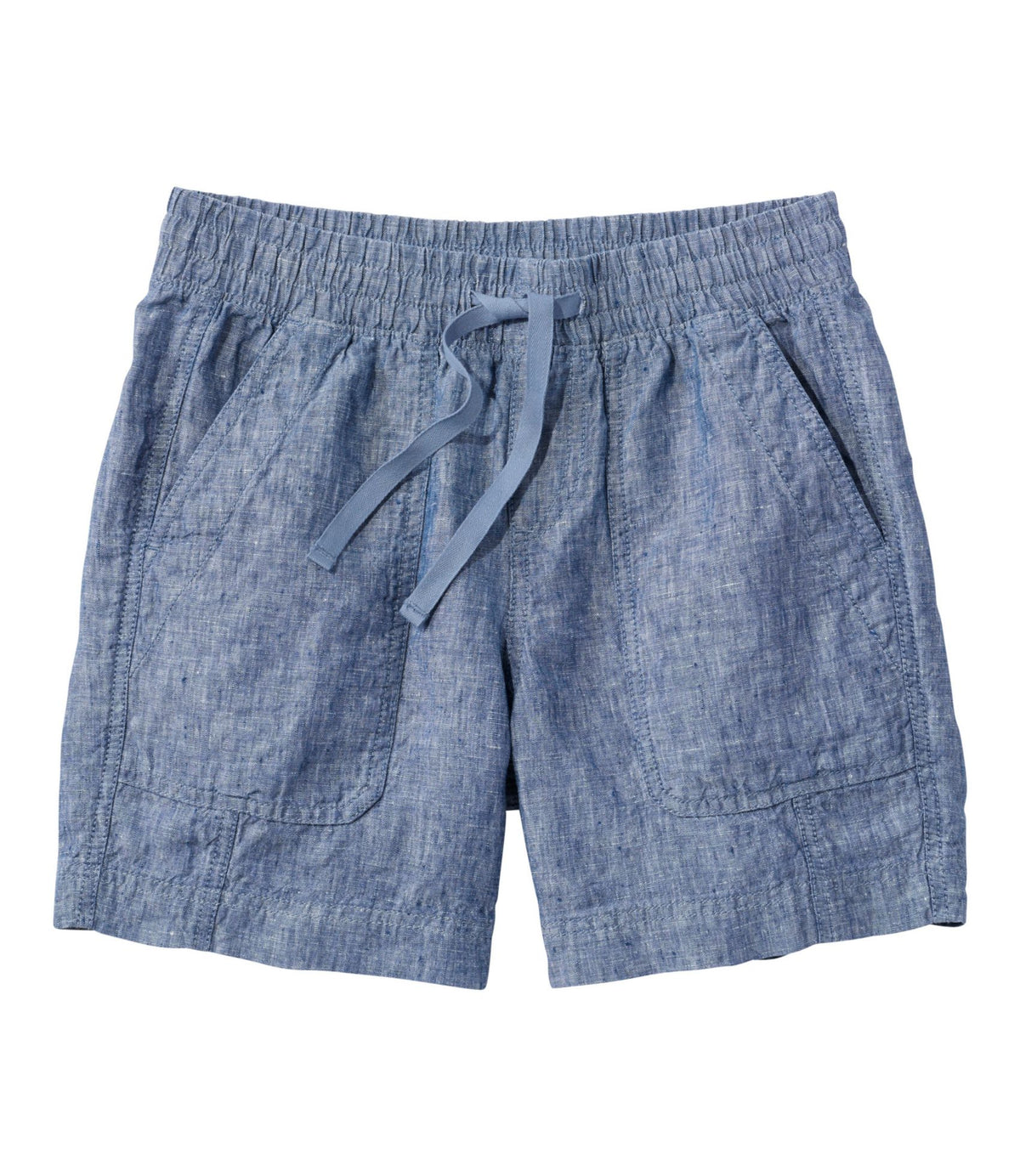 L.L.Bean Women's Premium Washable Linen Shorts, Mid-Rise 6" Bright Mariner