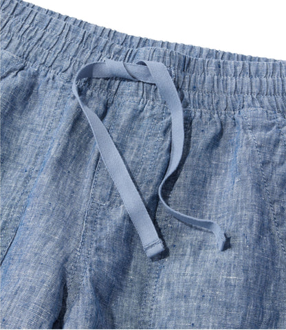 L.L.Bean Women's Premium Washable Linen Shorts, Mid-Rise 6" Bright Mariner