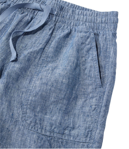L.L.Bean Women's Premium Washable Linen Shorts, Mid-Rise 6" Bright Mariner