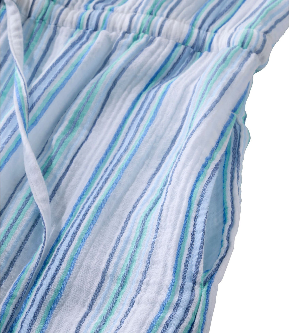 L.L.Bean Women's Cloud Gauze Midi Dress, Stripe Dark Salmon Multi Stripe