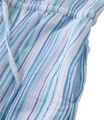 L.L.Bean Women's Cloud Gauze Midi Dress, Stripe Dark Salmon Multi Stripe