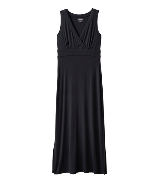 L.L.Bean Women's Summer Knit Maxi Dress Black