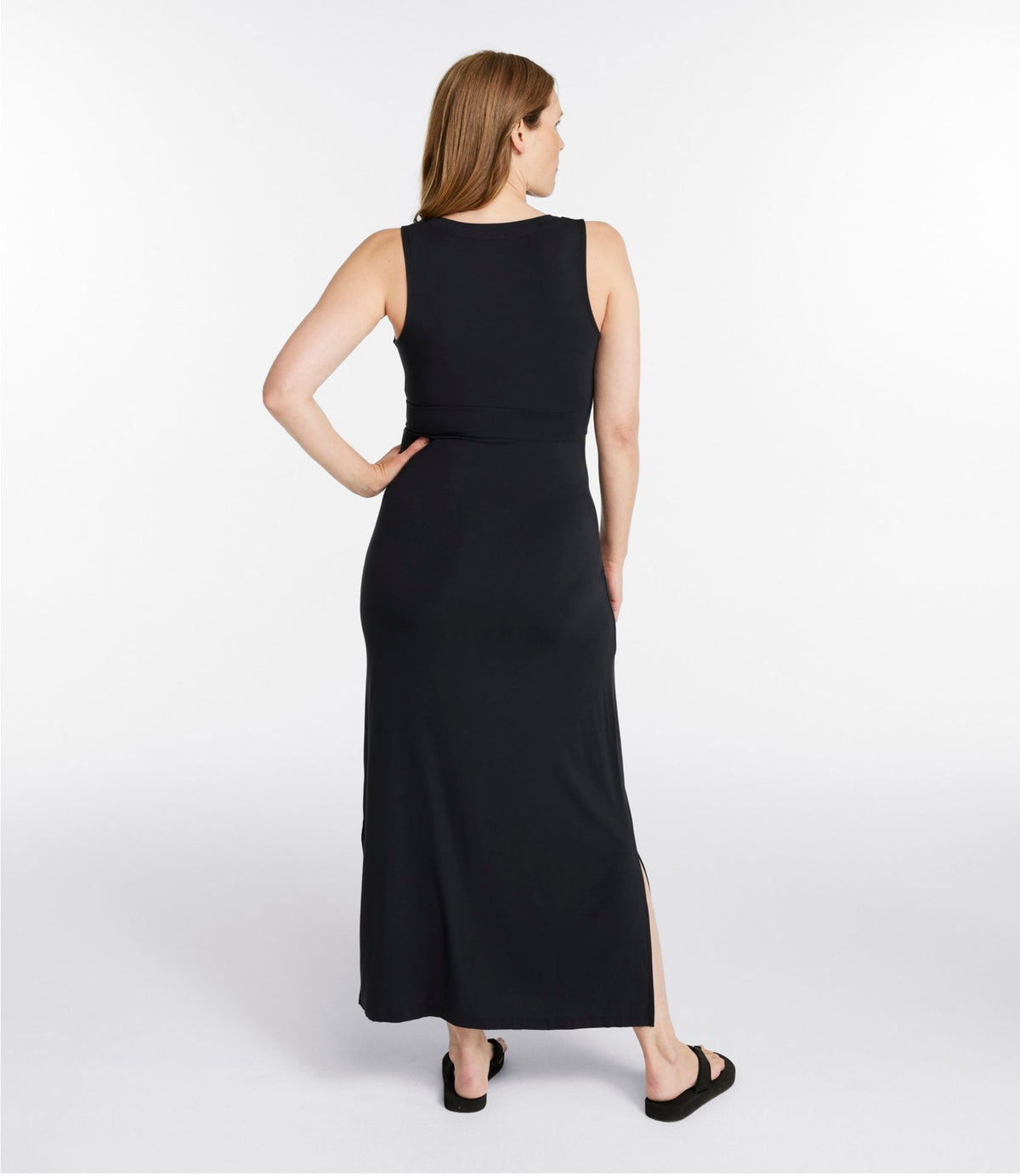 L.L.Bean Women's Summer Knit Maxi Dress Black