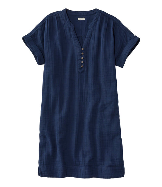 L.L.Bean Women's Cloud Gauze Short-Sleeve Shift Dress