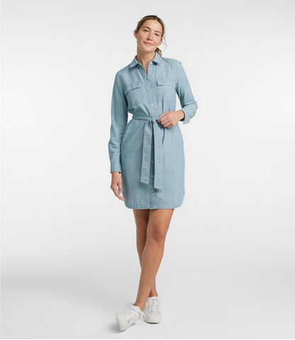 L.L.Bean Women's Signature Camp Shirt Dress, Button-Front