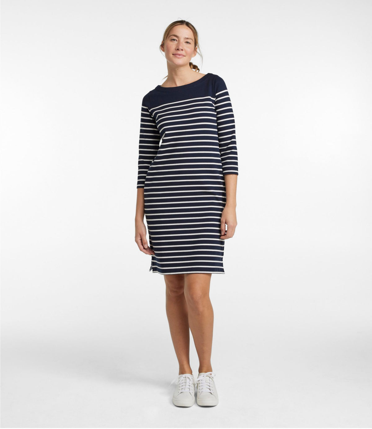 L.L.Bean Women's Heritage Mariner Dress, Stripe Sailcloth/Classic Navy