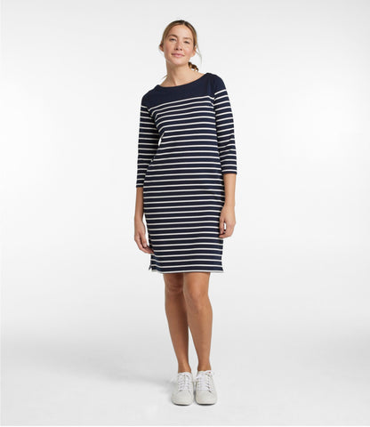 L.L.Bean Women's Heritage Mariner Dress, Stripe Sailcloth/Classic Navy