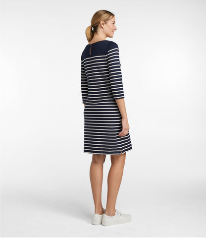 L.L.Bean Women's Heritage Mariner Dress, Stripe Sailcloth/Classic Navy