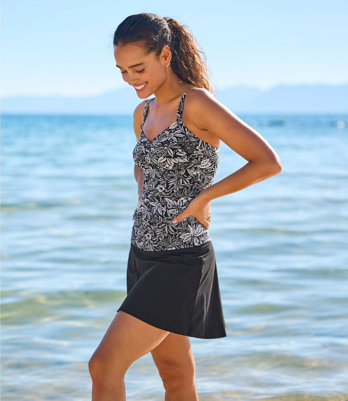 L.L.Bean Women's Shaping Swimwear, Swim Skirt Cobalt