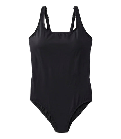 L.L.Bean Women's L.L.Bean Coastal Essential Swimwear, Scoop Tanksuit Black
