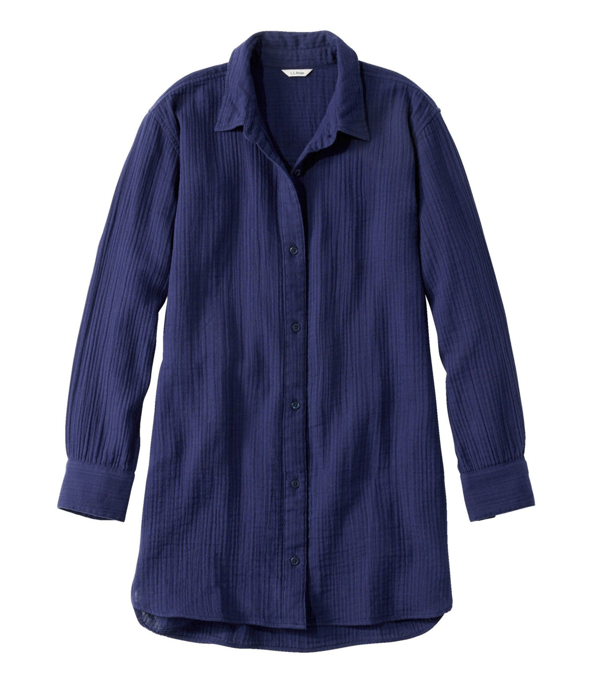 L.L.Bean Women's Cloud Gauze Cover-Up Shirt Darkest Navy