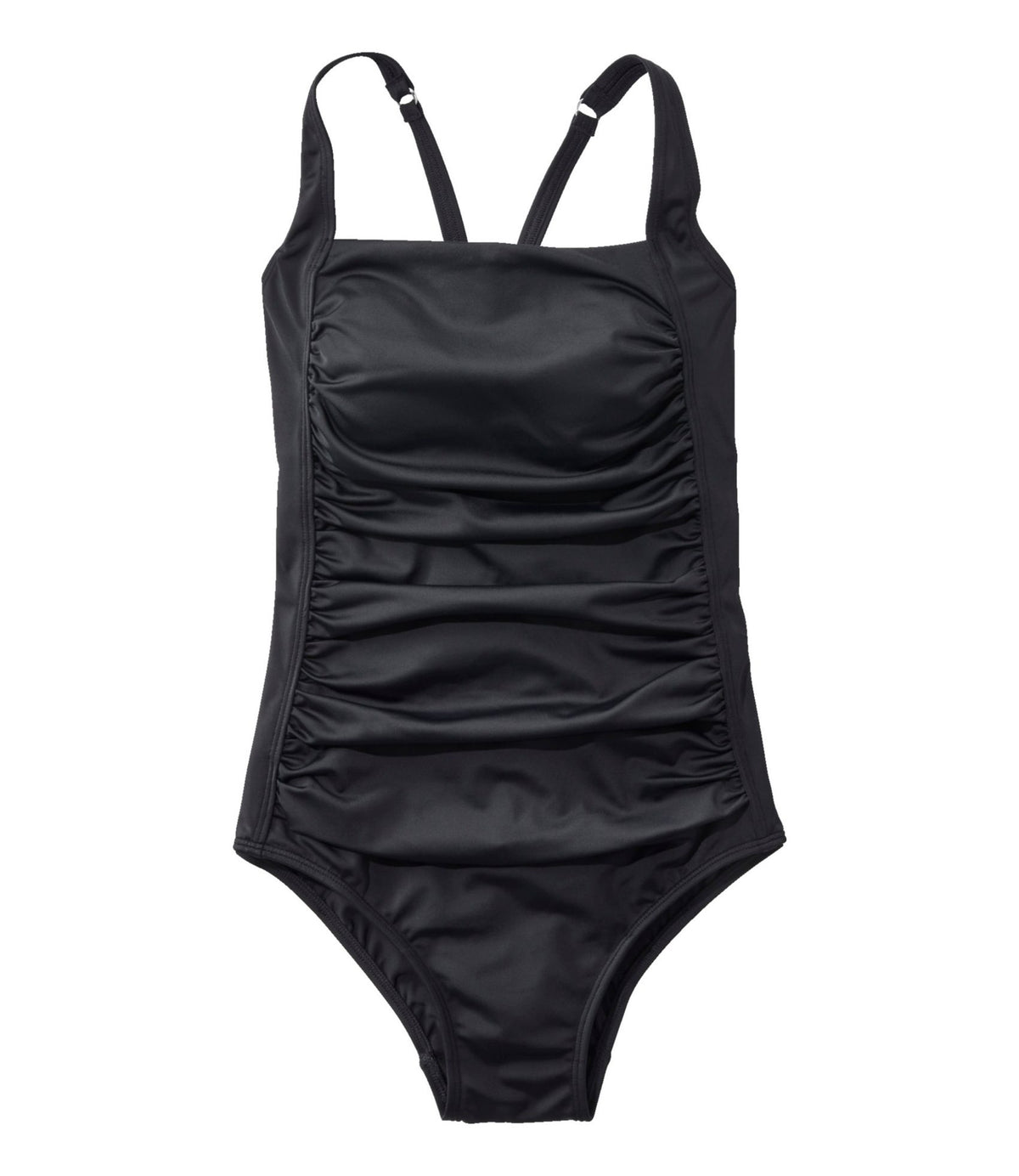 L.L.Bean Women's BeanSport Swimwear, Squareneck Tanksuit Black