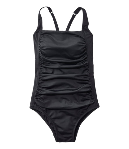 L.L.Bean Women's BeanSport Swimwear, Squareneck Tanksuit Black