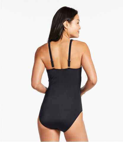 L.L.Bean Women's BeanSport Swimwear, Squareneck Tanksuit Black