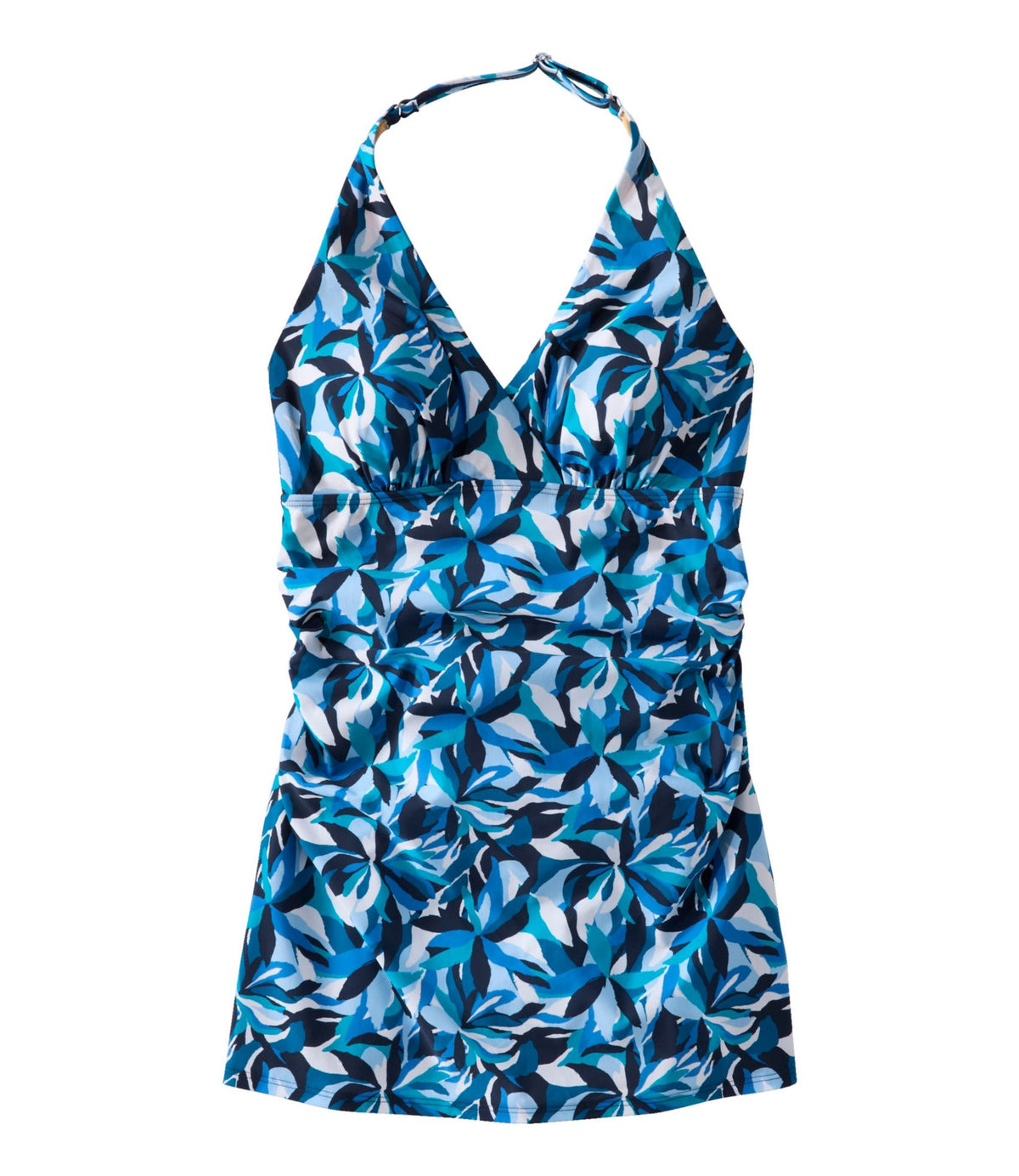 L.L.Bean Women's Shaping Swimwear, Clasp Halter Dress Print