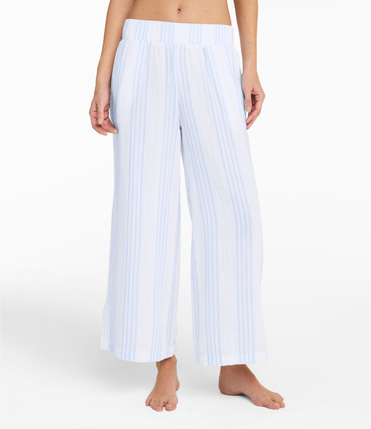 L.L.Bean Women's Cloud Gauze Wide-Leg Pants, Stripe