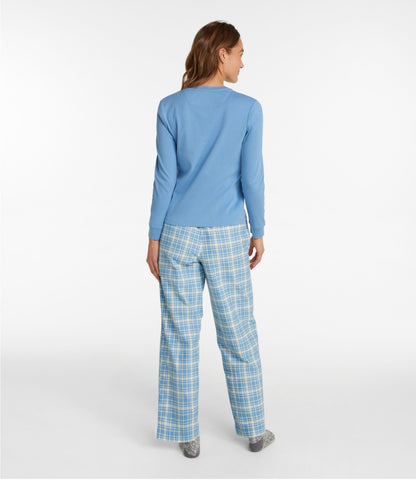 L.L.Bean Women's Cozy PJ Set Faded Sage Plaid