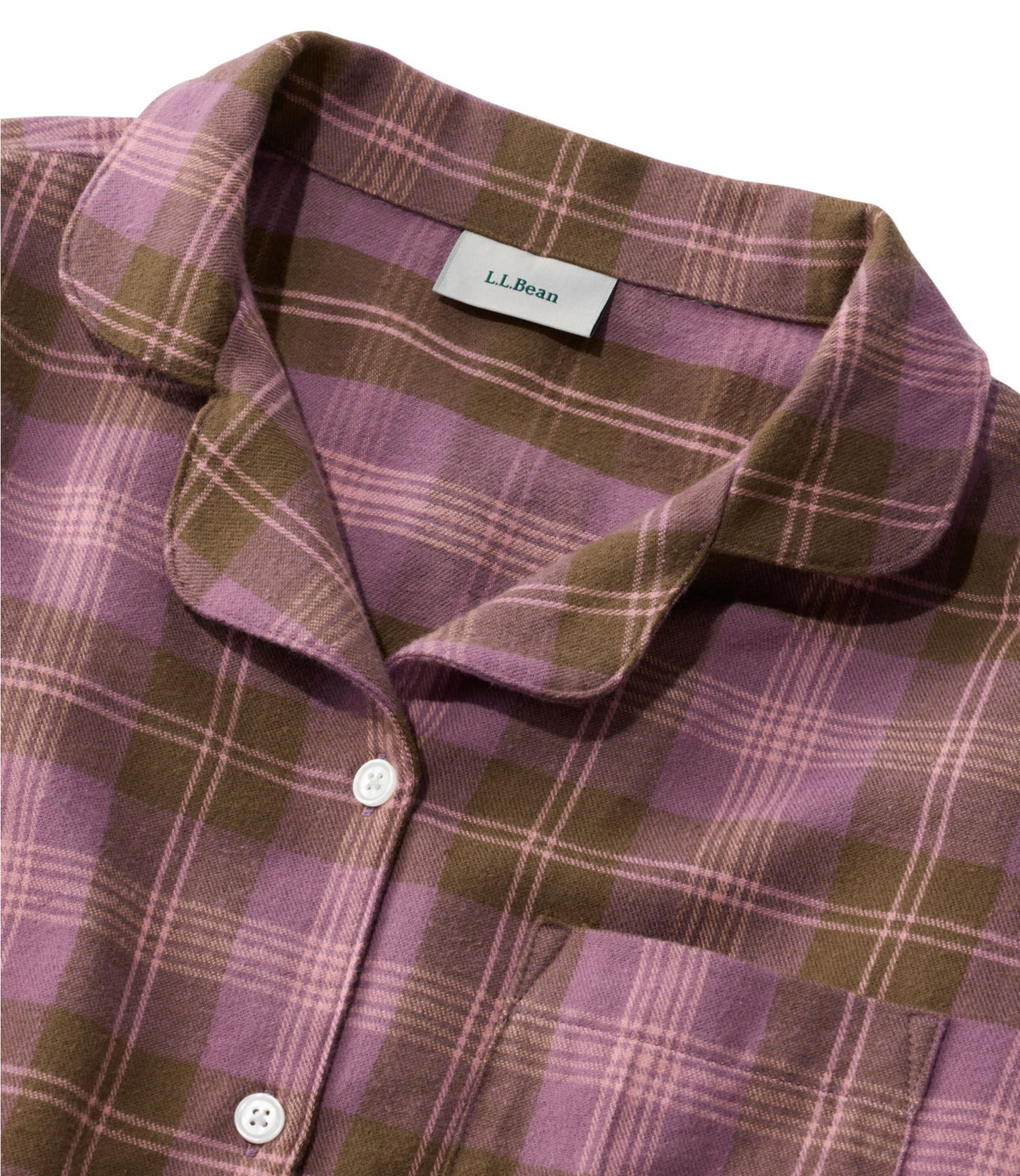 L.L.Bean Women's Scotch Plaid Flannel Pajamas Black Watch