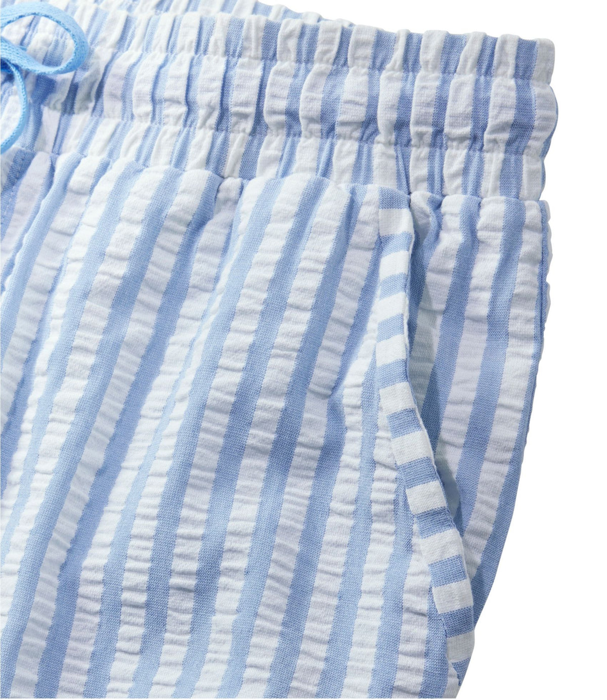 L.L.Bean Women's Bean's Seacoast Seersucker Short Set Classic Navy Gingham