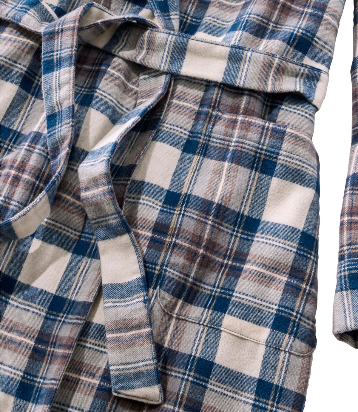 L.L.Bean Women's Scotch Plaid Flannel Robe Bean of Freeport Green