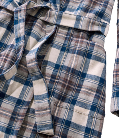 L.L.Bean Women's Scotch Plaid Flannel Robe Bean of Freeport Green