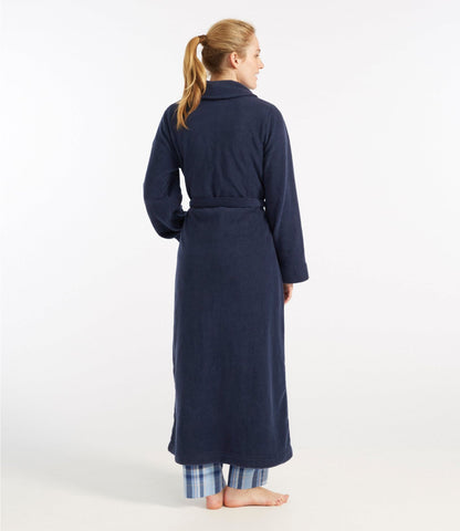 L.L.Bean Women's Winter Fleece Robe, Wrap-Front Bright Navy