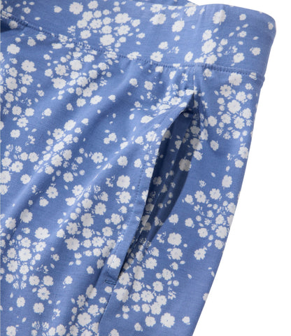 L.L.Bean Women's Super-Soft Shrink-Free Pajama Set, Button-Front Deep Lake Floral