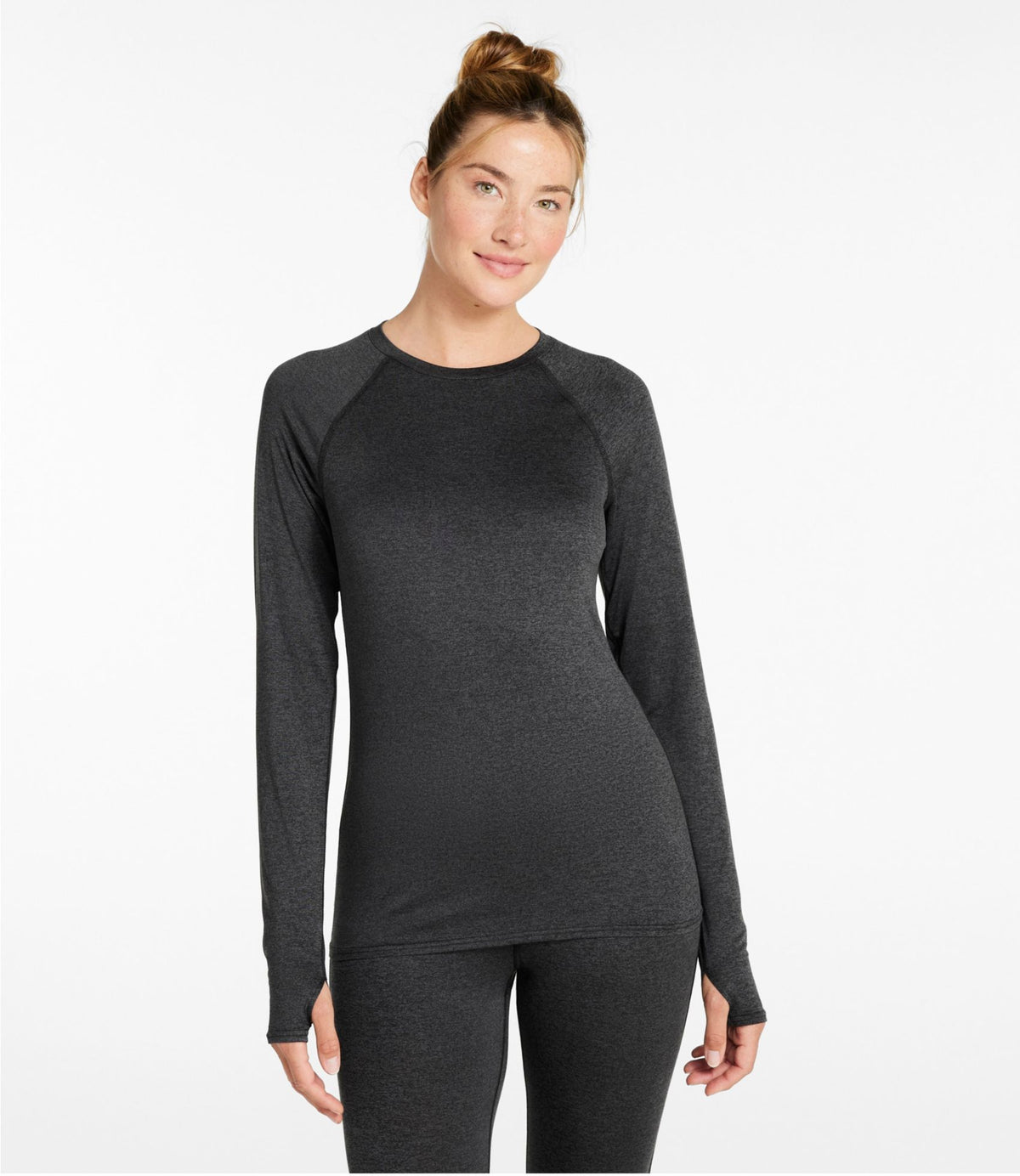 L.L.Bean Women's L.L.Bean Simple Soft Base Layer, Crew Sea Salt