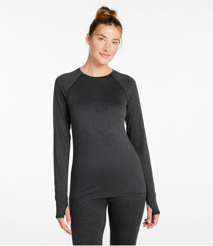 L.L.Bean Women's L.L.Bean Simple Soft Base Layer, Crew Sea Salt
