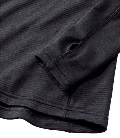 L.L.Bean Women's L.L.Bean Midweight Base Layer Crew Top, 1/4 Zip Carbon Navy