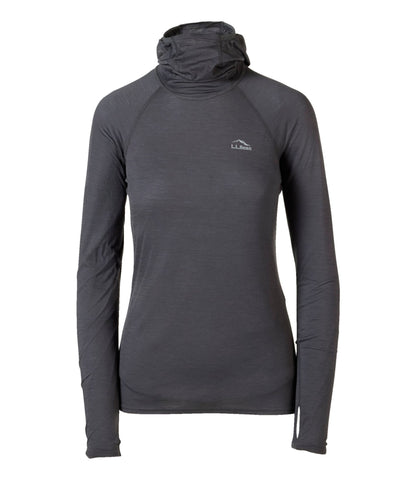 L.L.Bean Women's Cresta Wool Ultralight 150 Base Layer, Hoodie Alloy Gray
