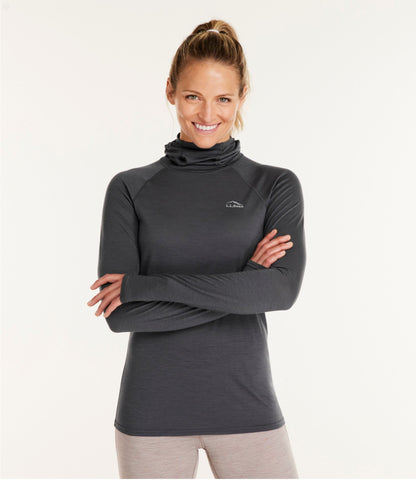 L.L.Bean Women's Cresta Wool Ultralight 150 Base Layer, Hoodie Alloy Gray