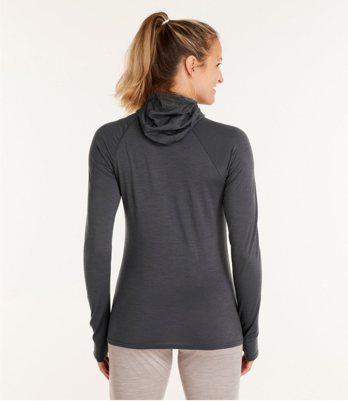 L.L.Bean Women's Cresta Wool Ultralight 150 Base Layer, Hoodie Alloy Gray