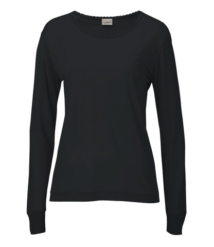 L.L.Bean Women's Silk Underwear, Scoopneck Black