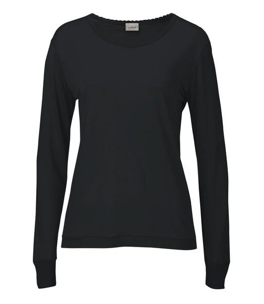 L.L.Bean Women's Silk Underwear, Scoopneck Black