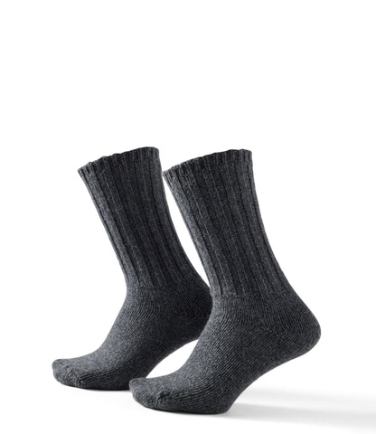 L.L.Bean Adults' Merino Wool Ragg Socks, 10" 2-Pack Charcoal+Charcoal