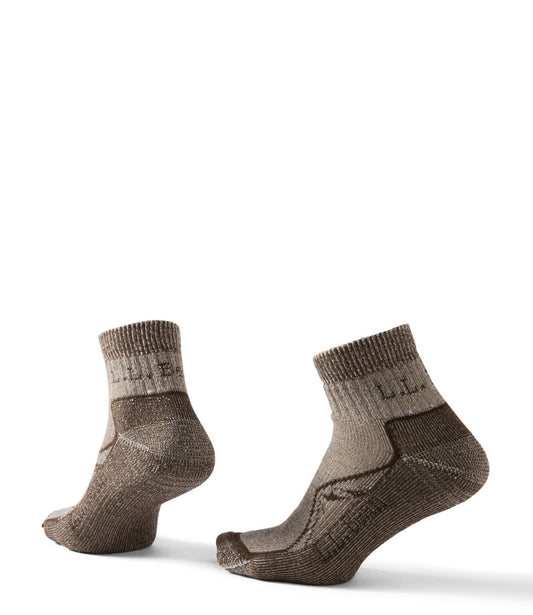 L.L.Bean Adults' Cresta Wool Midweight Hiking Socks, Quarter-Crew Dark Cinder