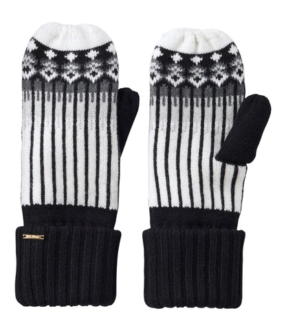 L.L.Bean Women's Heritage Fair Isle Mittens Sea Salt/Black