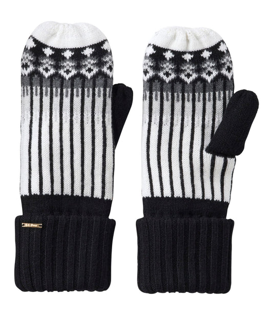 L.L.Bean Women's Heritage Fair Isle Mittens Sea Salt/Black