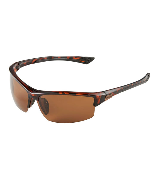 L.L.Bean Adults' L.L.Bean Half-Time Polarized Sunglasses Shiny Dark Demi/Brown