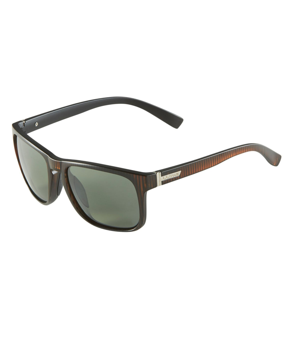 L.L.Bean Adults' L.L.Bean West End Polarized Sunglasses Matte Driftwood Brown/Gray Silver Flash