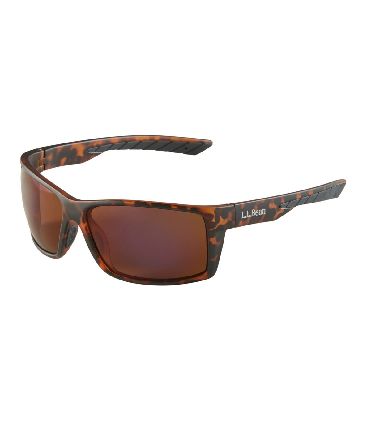 L.L.Bean Adults' L.L.Bean Overland Polarized Sunglasses Matte Dark Demi/Brown With Blue Mirror