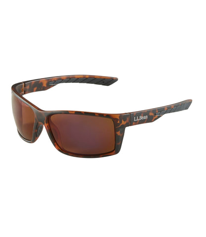 L.L.Bean Adults' L.L.Bean Overland Polarized Sunglasses Matte Dark Demi/Brown With Blue Mirror