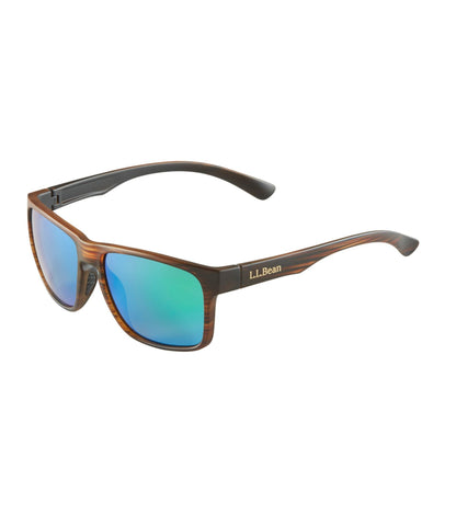 L.L.Bean Adults' L.L.Bean Harborside With Hydroglare Polarized Sunglasses Matte Driftwood Brown/Smoke With Green Mirror